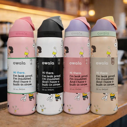 Owala Freesip 32Oz Insulated Water Bottle – Stainless Steel, Leakproof Flip Lock Lid, BPA Free, Keeps Drinks Cold 24H Hot 12H, Reusable Sports Travel Gym Bottle with Built-In Straw Design