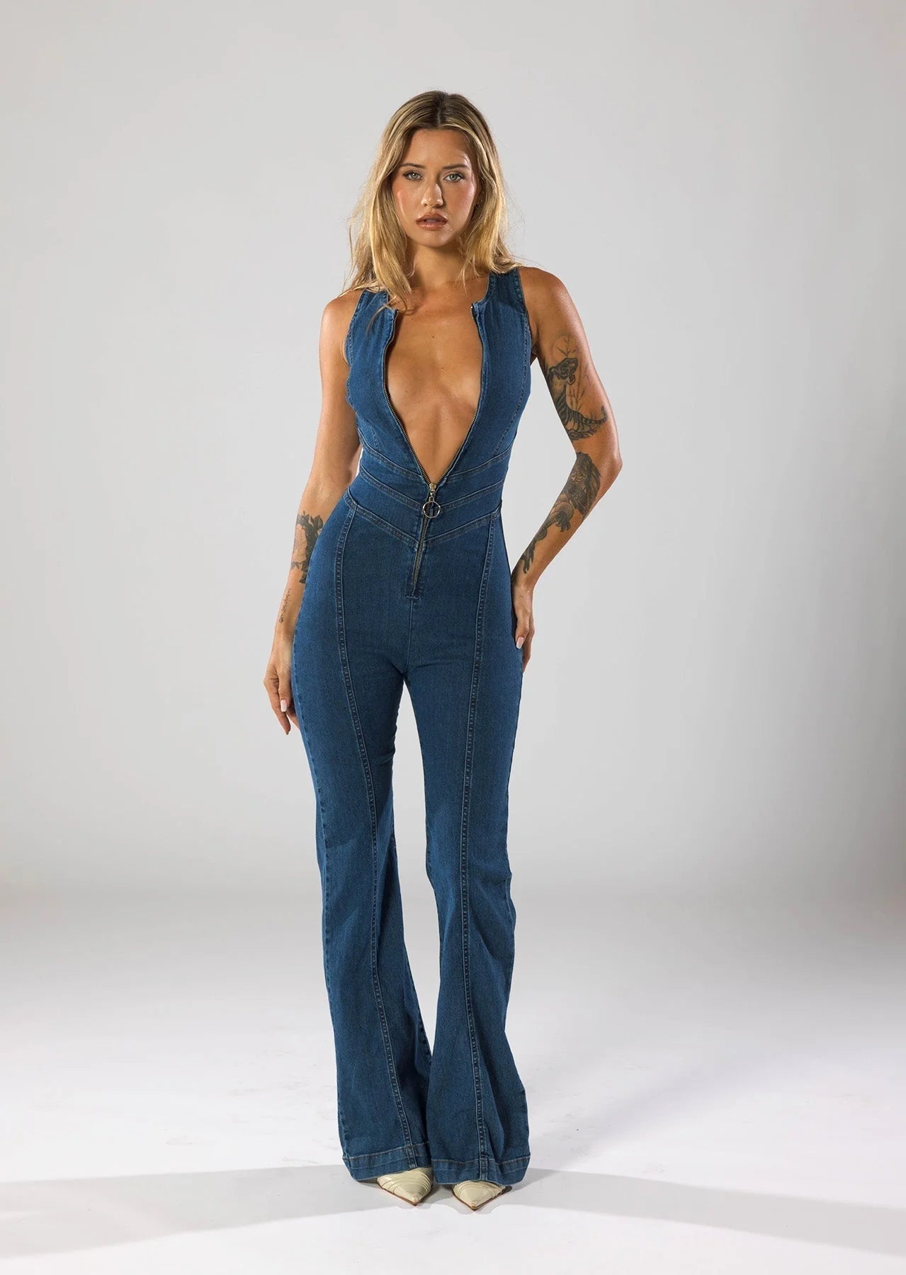 Ciao | Denim Jumpsuit Met Hartvormige Uitsnede