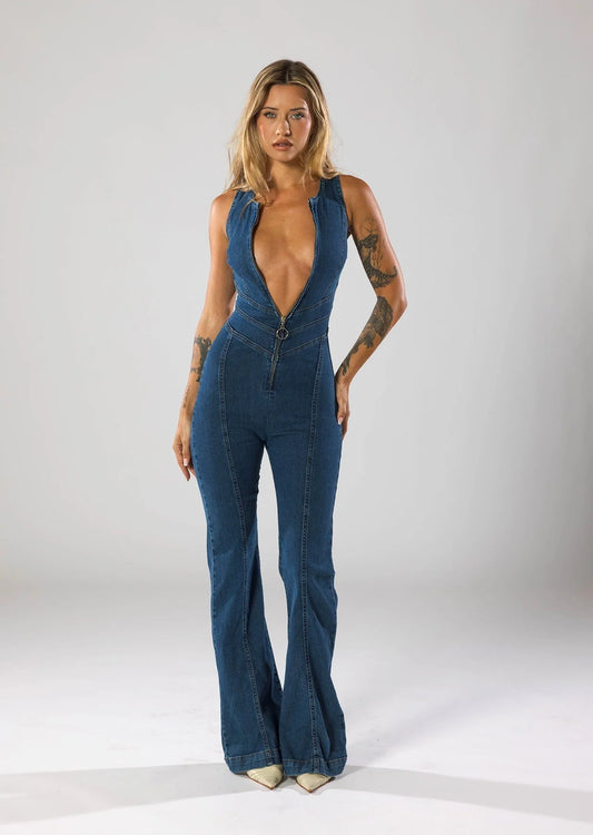 Ciao | Denim Jumpsuit Met Hartvormige Uitsnede