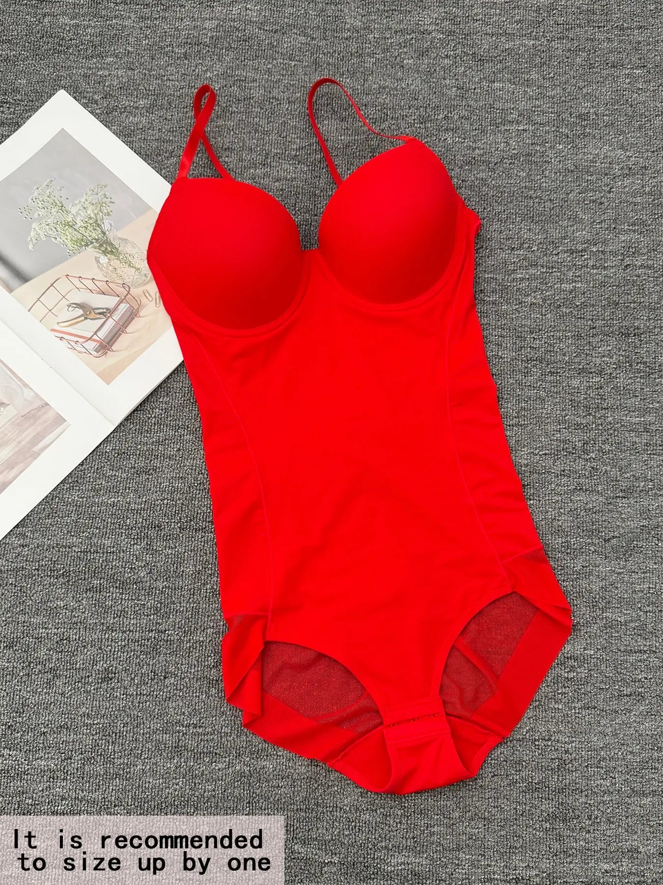 Women'S Deep V Backless Body Shaping Shapewear Bodysuit Adjustable, Ruched Design Sheer Top, Regular Length Casual Underwear for All Seasons Shaper