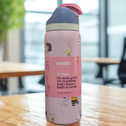 Owala Freesip 32Oz Insulated Water Bottle – Stainless Steel, Leakproof Flip Lock Lid, BPA Free, Keeps Drinks Cold 24H Hot 12H, Reusable Sports Travel Gym Bottle with Built-In Straw Design