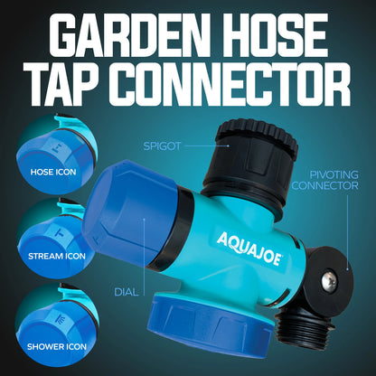 AQUA JOE Multi-Function Outdoor Faucet and Garden Hose Tap Connector