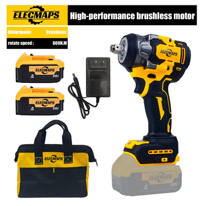 Suitable for 20V Batteries, Cordless 450N High-Torque Impact Wrench. 3000 RPM, Brushless Motor, 450 Lb., Tool Only, Battery Not Included. Suitable for Heavy Machinery and Automotive Repair.